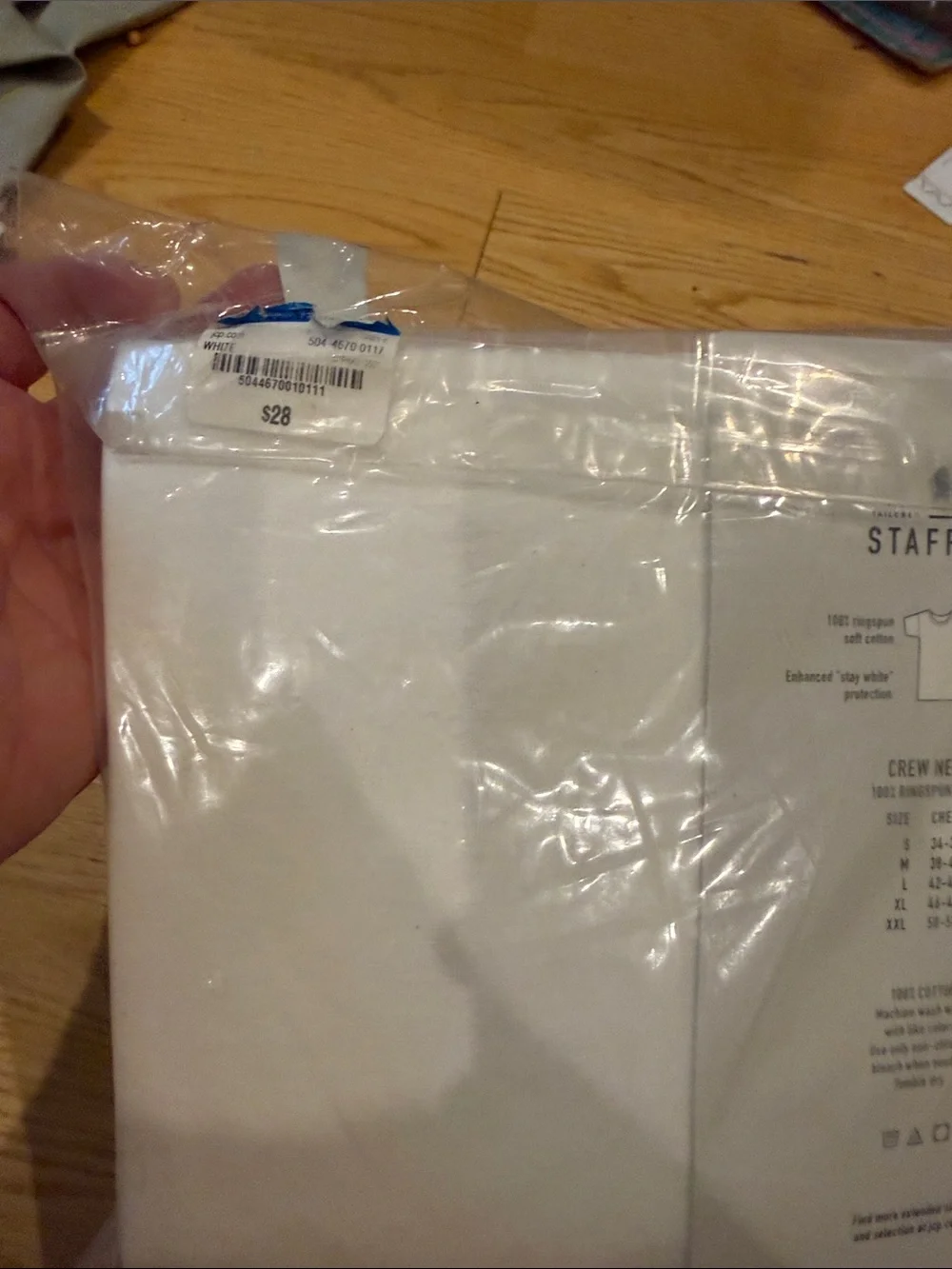 Stafford White Crew Neck T-Shirts - 4 Pack size XL